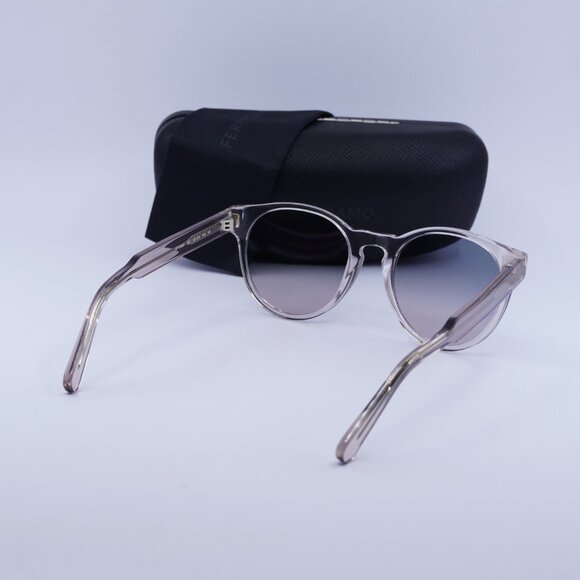 Salvatore Ferragamo SF1068S 260 Sunglasses Nude Round Frame, Smoke Lenses